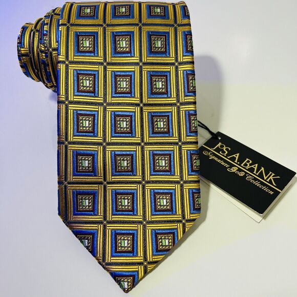 New w 🏷️ Joseph A Bank Signature Gold Woven Silk Tie 59x3.75” WOW MSRP$135 - Picture 1 of 13
